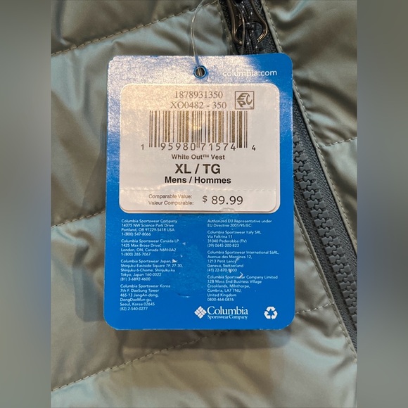 PEN MARK Columbia White Out Vest Mens XL Niagara Puffer Insulated Omni-Heat New - Picture 13 of 16